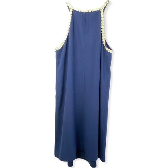 Lilly Pulitzer‎ Navy Cream Gold Crochet Shift Dress Career Business - Picture 3 of 8